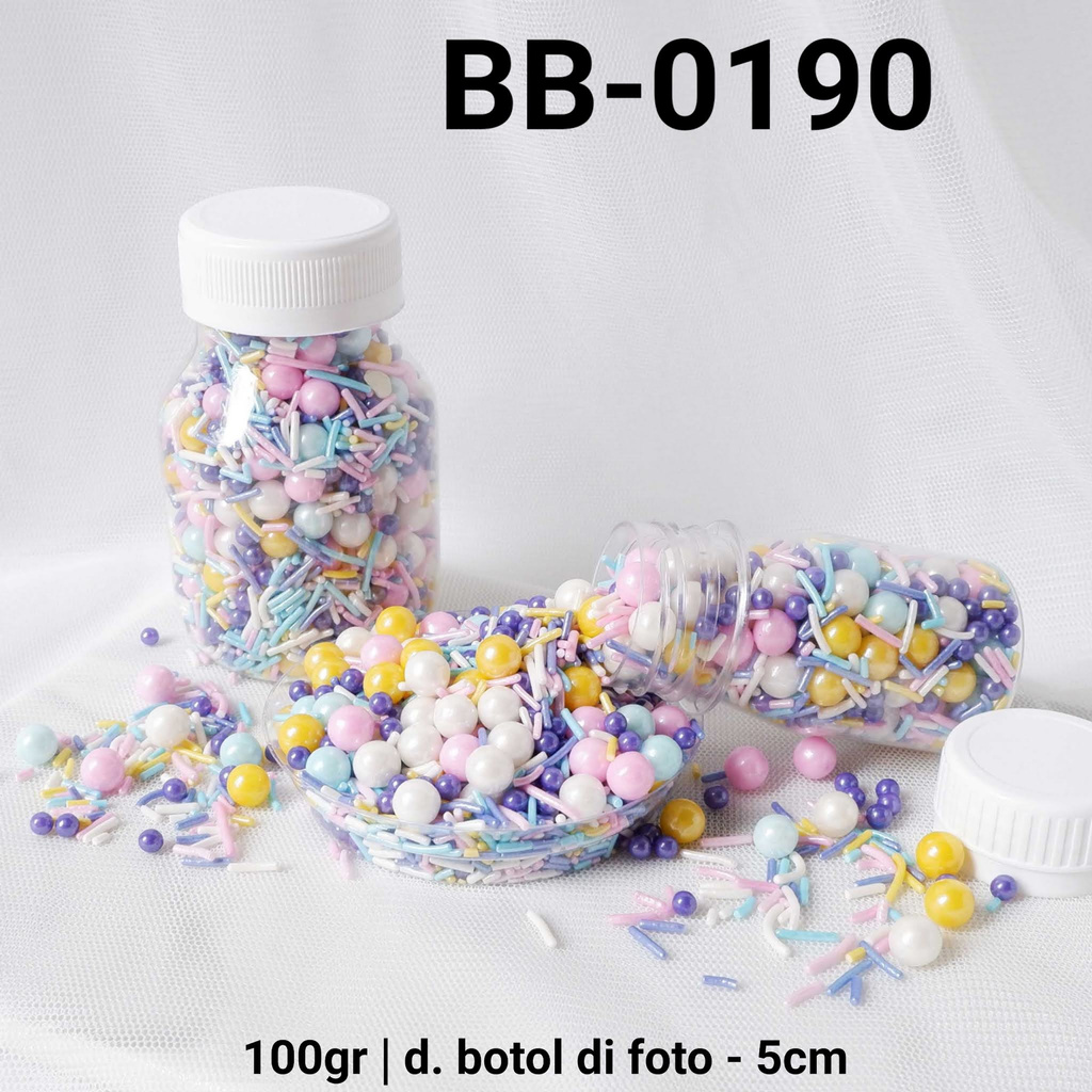 

BB-0190 Sprinkles sprinkle springkel 100gr 100 gram warna pastel yamama baking grosir murah sprinkles cake dekorasi mutiara trimit decoration story sprinklestory sprinklesstory sprinkle story yamama baking