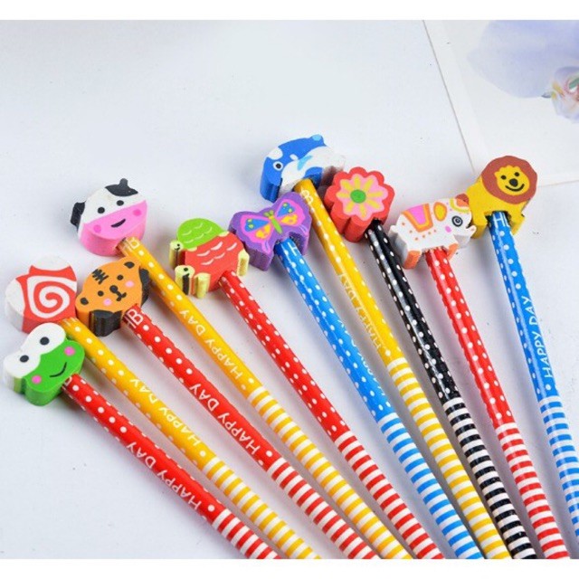 

(6 pensil) Pensil dan penghapus / pensil karakter/ pensil kayu murah/ pensil kayu