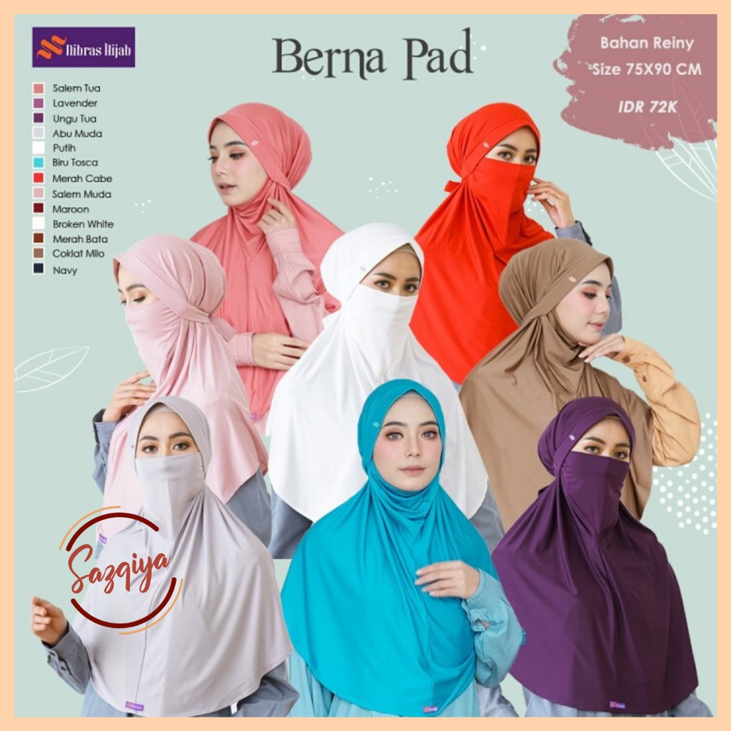 HIJAB MASKER - JILBAB MASKER - KERUDUNG MASKER - BERNA PAD NIBRAS HIJAB