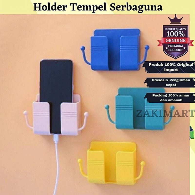 Tempat Remote Dinding Tempel Holder HP Tempel Dinding Serbaguna gen 2