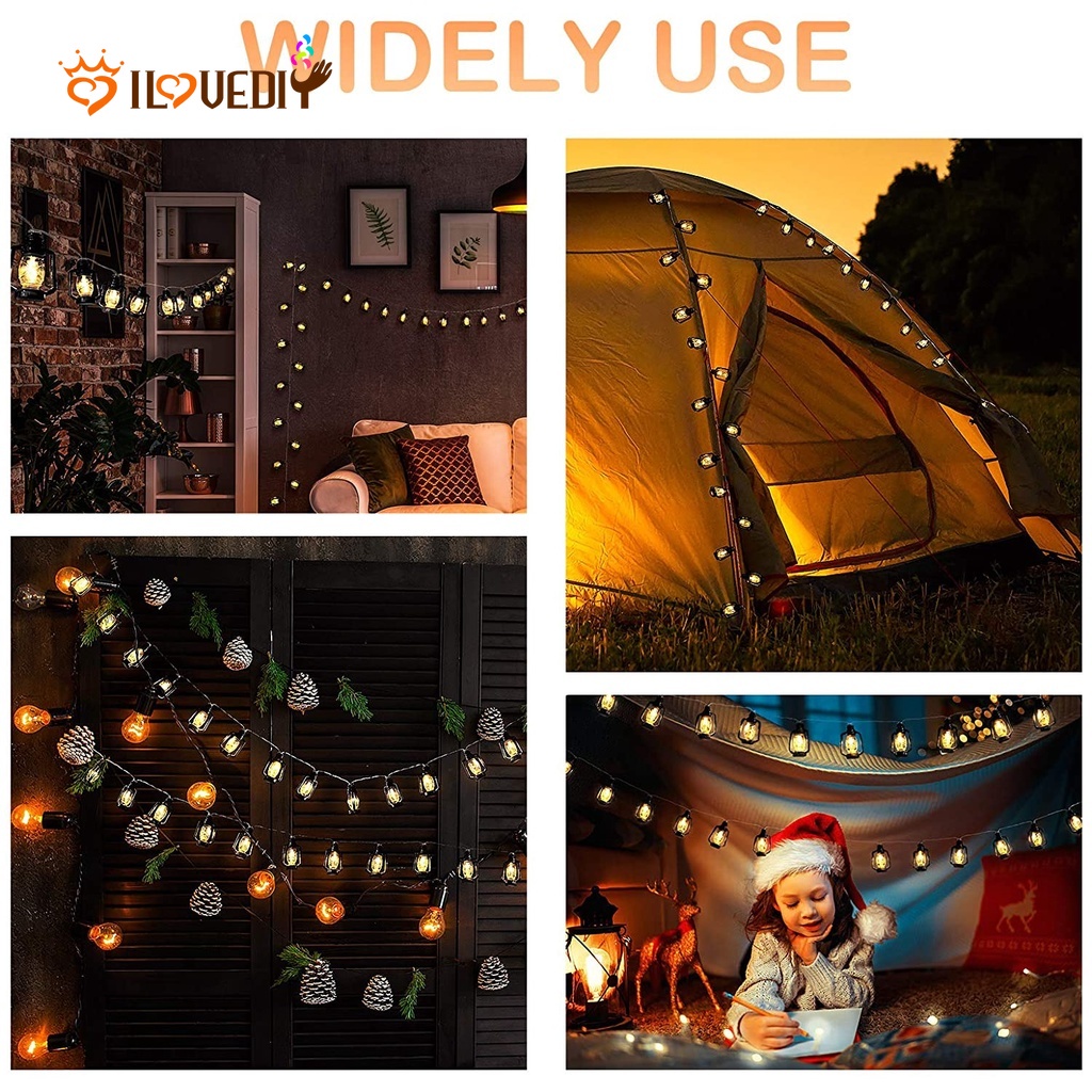 Lampu String led Tenaga Baterai Gaya Retro Untuk Dekorasi Ramadhan Eid