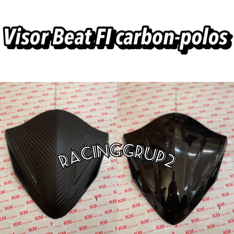 Ready stok Visor windshield honda beat fi esp focus HITAM KILAT dan KARBON