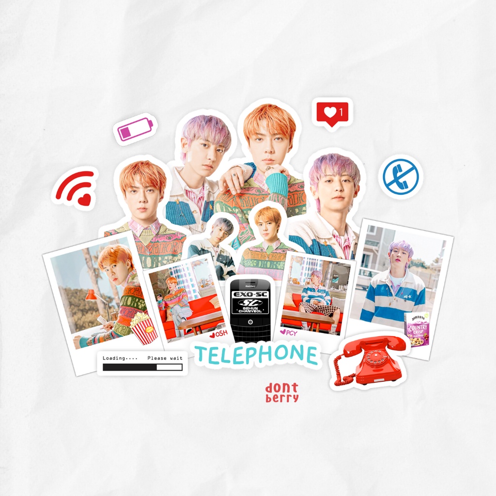EXO-SC TELEPHONE Sticker | 1 BILLION VIEWS ALBUM