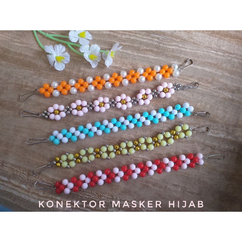 Konektor masker mutiara hijab cantolan masker hijab murah