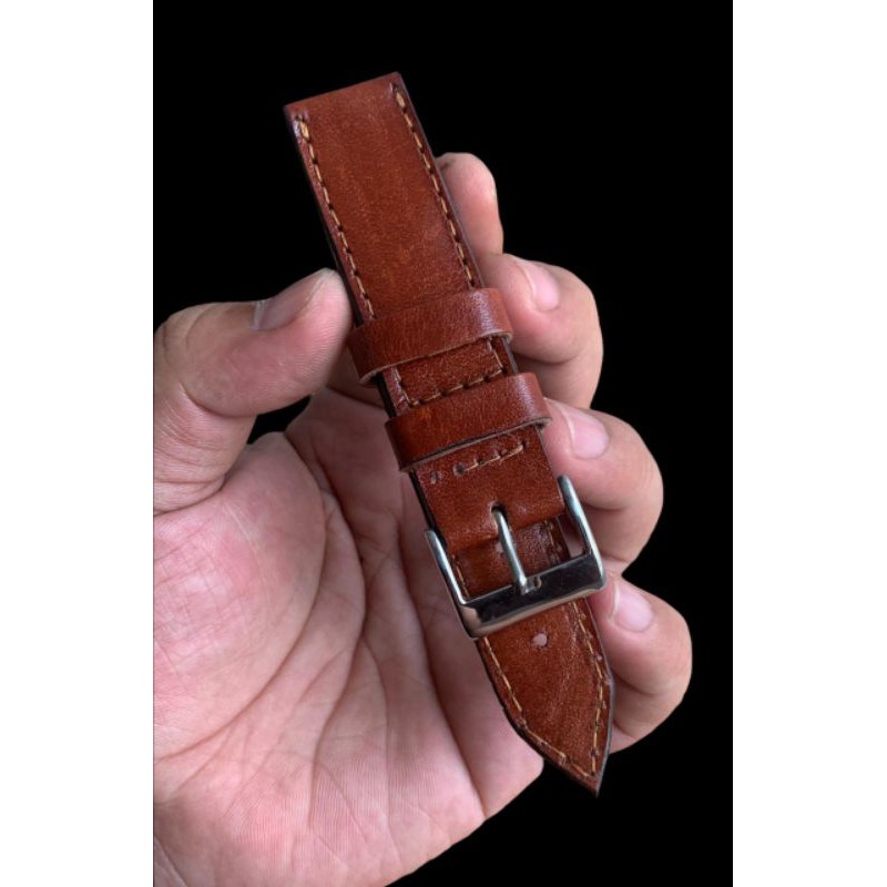 Strap tali jam tangan kulit sapi asli coklat keren nih