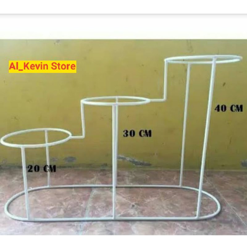 rak bunga besi minimalis 3 susun