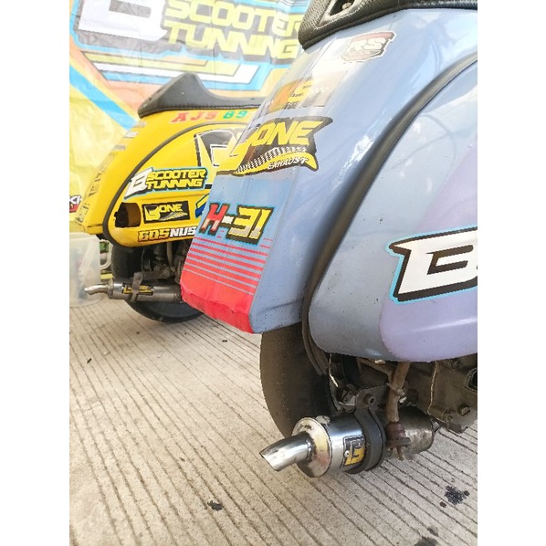 knalpot racing vespa buang kanan kompetisi kualitas bagus from B'ONE EXHAUST