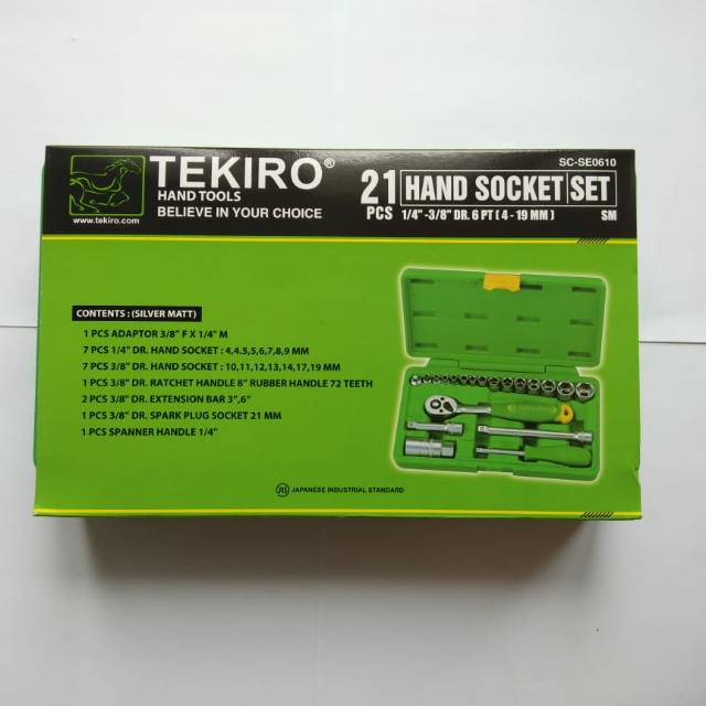 TEKIRO KUNCI SOCK SET 21 PCS / HAND SOCKET SET