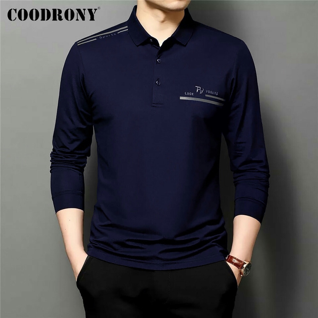 Atasan Baju Kaos Krah Wangky Pria Lengan Panjang Follow Size M-L &amp; XL NT
