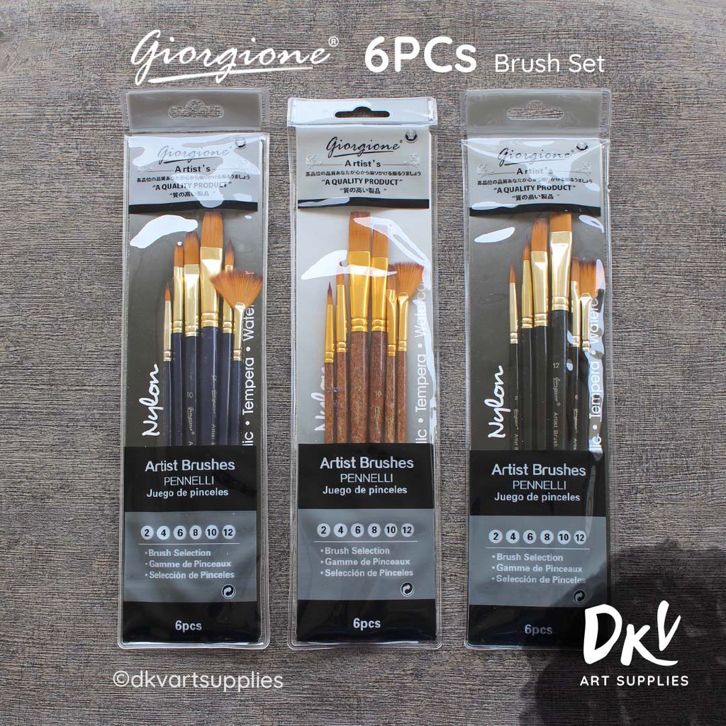 

Pus Giorgione Brush Set 6 pcs G-6030H Kuas Lukis Nylon