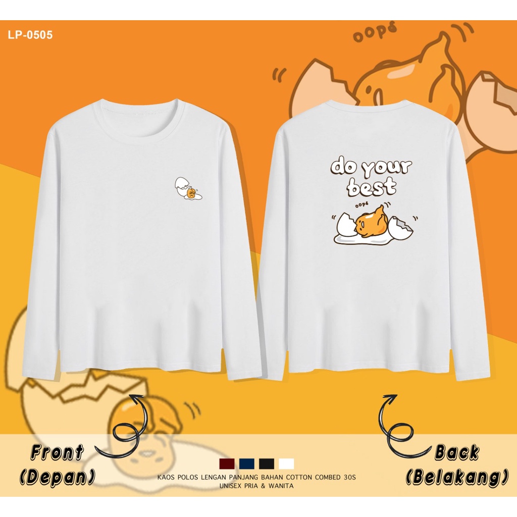 PAKAIAN KAOS LENGAN PANJANG WANITA / IMPORT / LP-0505 / DO YOUR BEST GUDETAMA