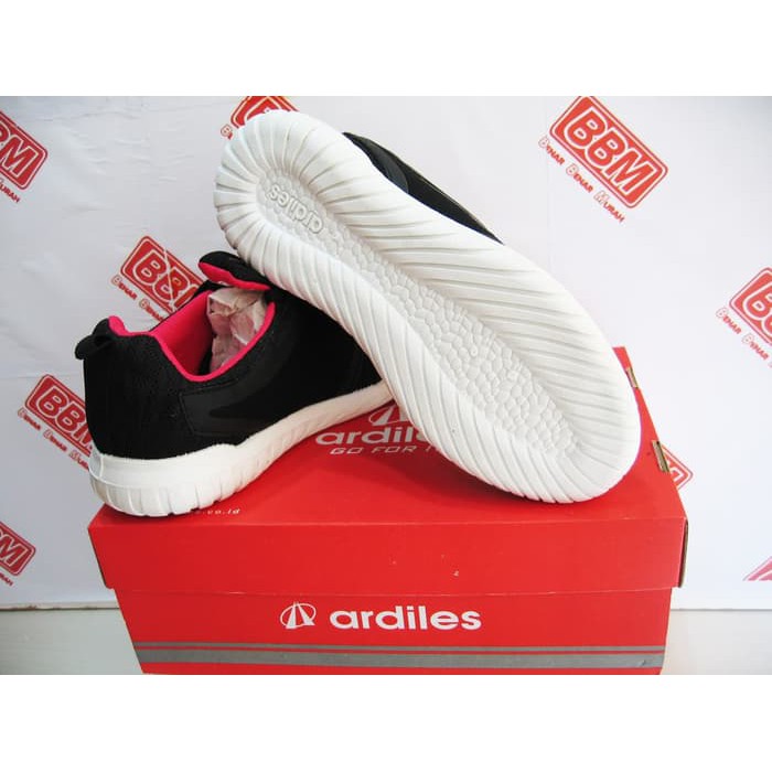 ARDILES SHOPIE - SEPATU WANITA SANTAI KERJA RUNNING - Hitam/Merah Fush