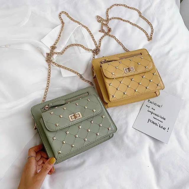 tas wanita selempang import fashion handbag tas kecil murah kulit sentetis sling bag