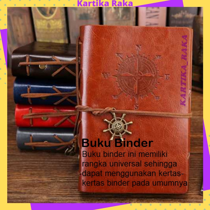 

KR Buku Catatan Aesthetic A5 Binder Notebook Cover Kulit Retro Motif Kompas Compass Agenda Kuliah Jurnal Hadiah Kertas A5 Ring 6