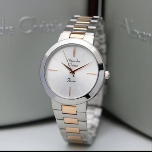 ALEXANDRE CHRISTIE AC 2838 SILVER ROSEGOLD.ORIGINAL BERGARANSI RESMI 1TH.