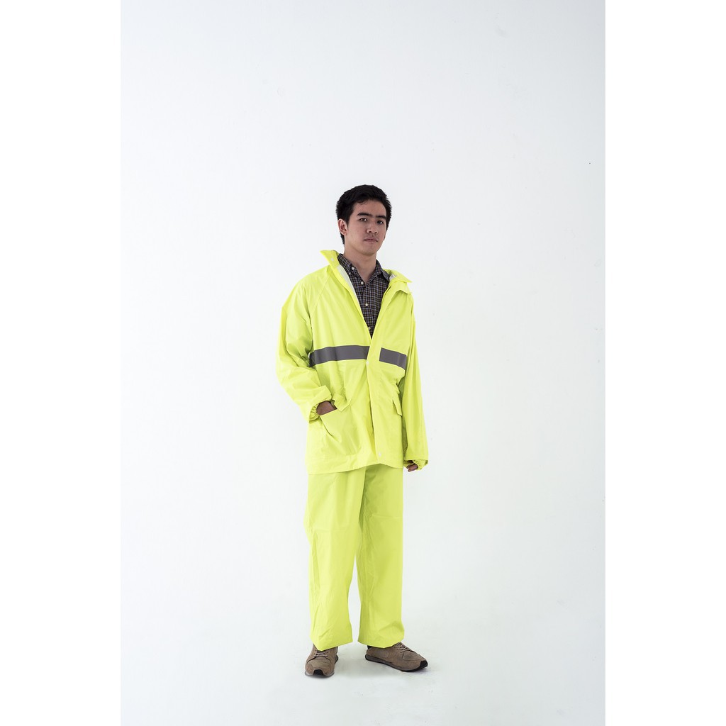 Jas Hujan Dewasa / Mantel Setelan Orange Stabilo Raincoat 81006