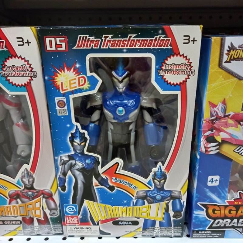 ULTRAMAN TRANSFORM ORI BESAR JUMBO ORB TIGA DARK ZAGI ROSSO BLU TAIGA LAMPU LED BERUBAH BENTUK
