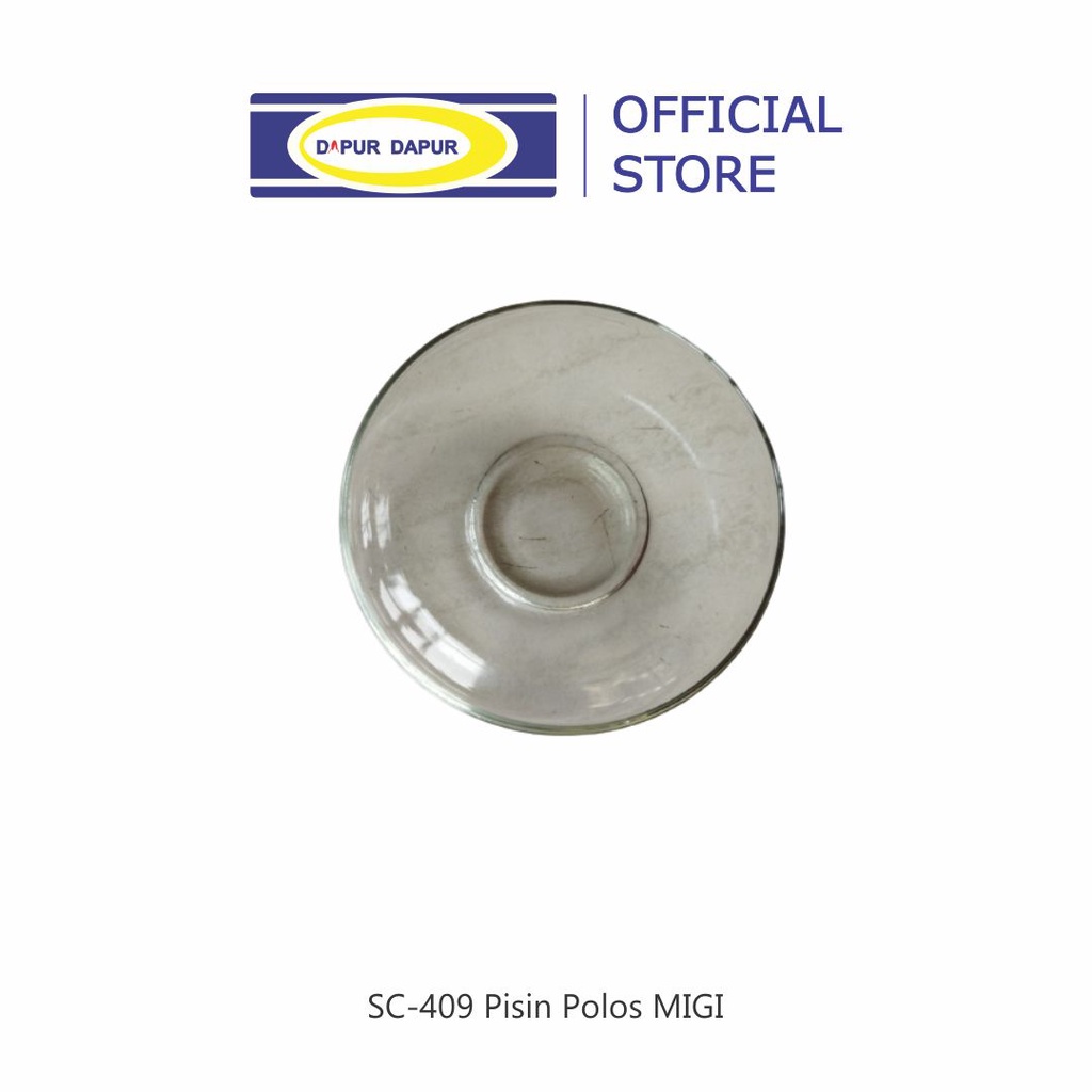 MIGI SC-409 Pisin Polos / Piring Tatakan Gelas Kaca Bening Isi 6