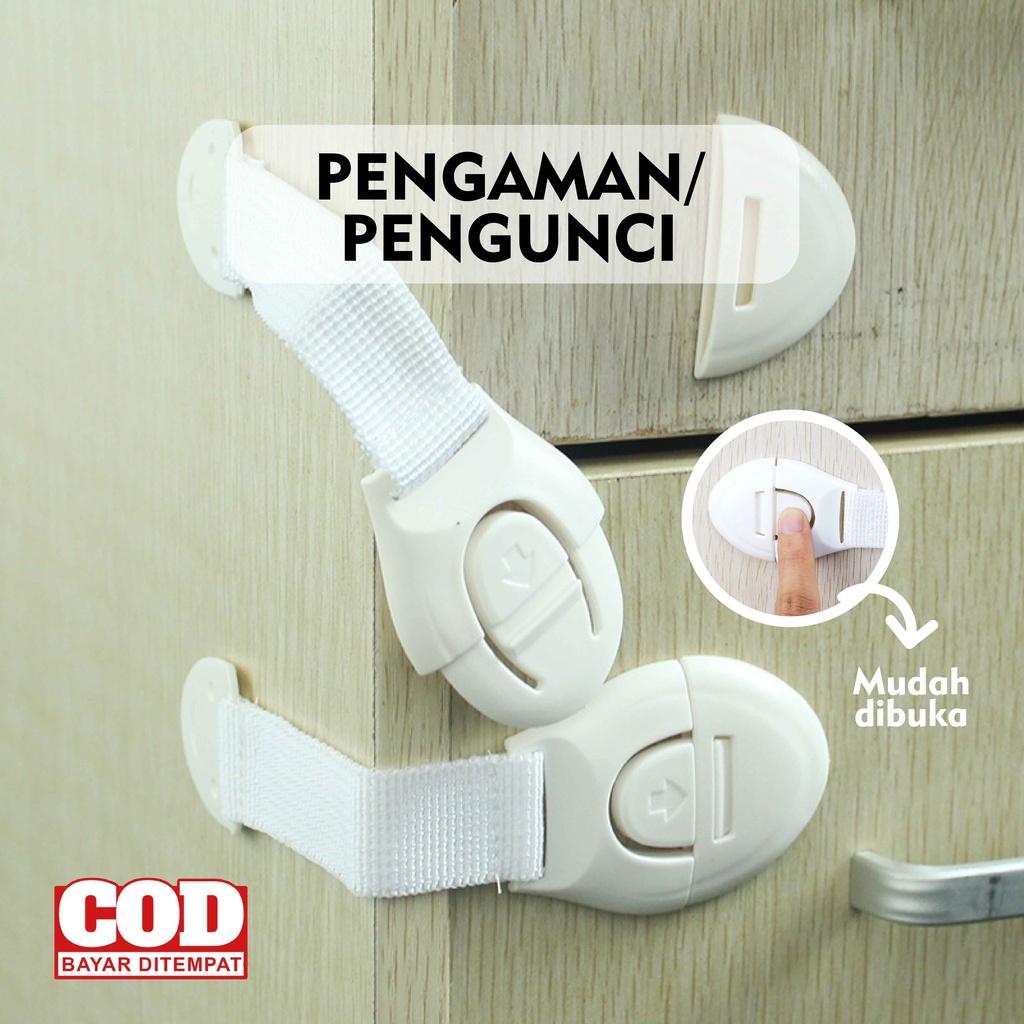 Kunci Kulkas Pengaman Anak Pengaman Laci Lemari Pengunci Pintu Kulkas dari Bayi dan Anak Baby Safety Lock Pelindung Pengunci Pengaman Laci Lemari Furniture Pintu Kulkas Microwave Penutup Toilet Kabinet Perabotan Rumah Tangga