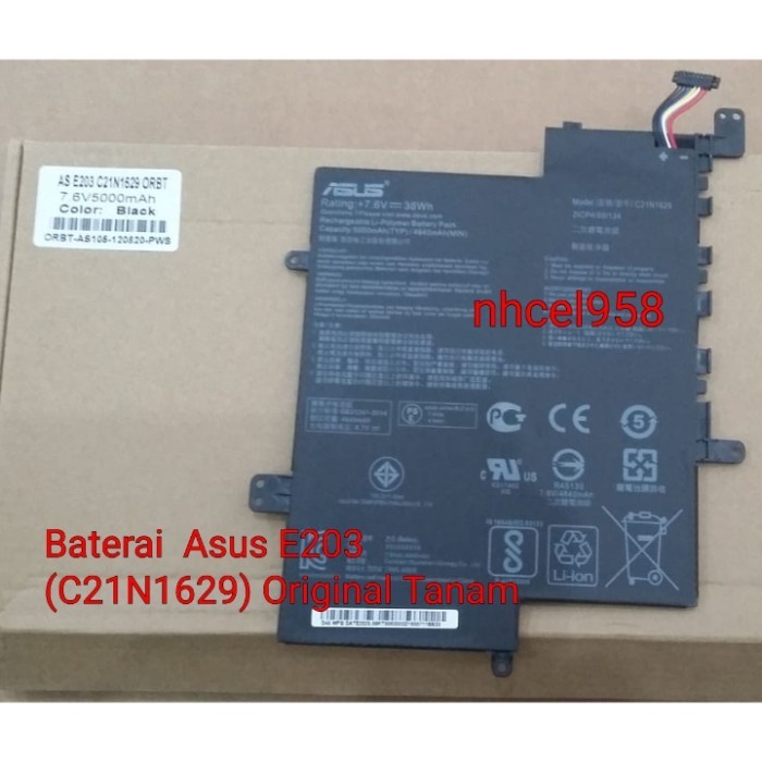 Baterai ORIGINAL Asus E203 E203N E203NA E203MA X203N X207N C21N1629