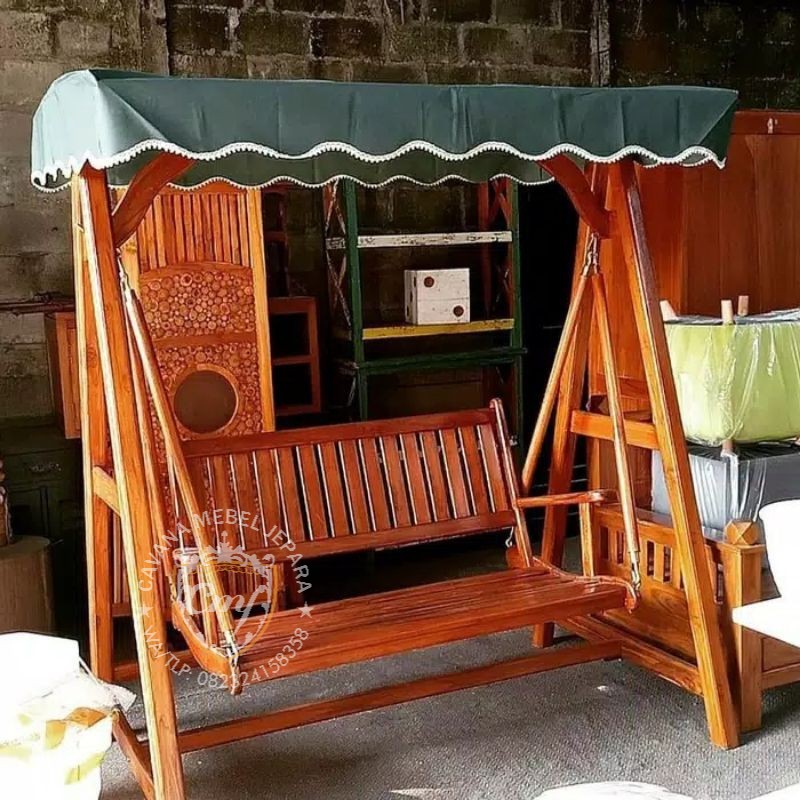 kursi ayunan bandulan kayu jati