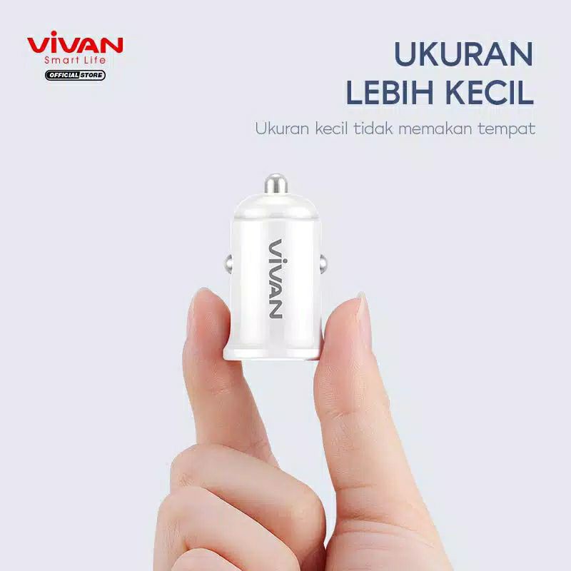 Vivan VCC01 Car Charger 2.4A with Micro USB Cable