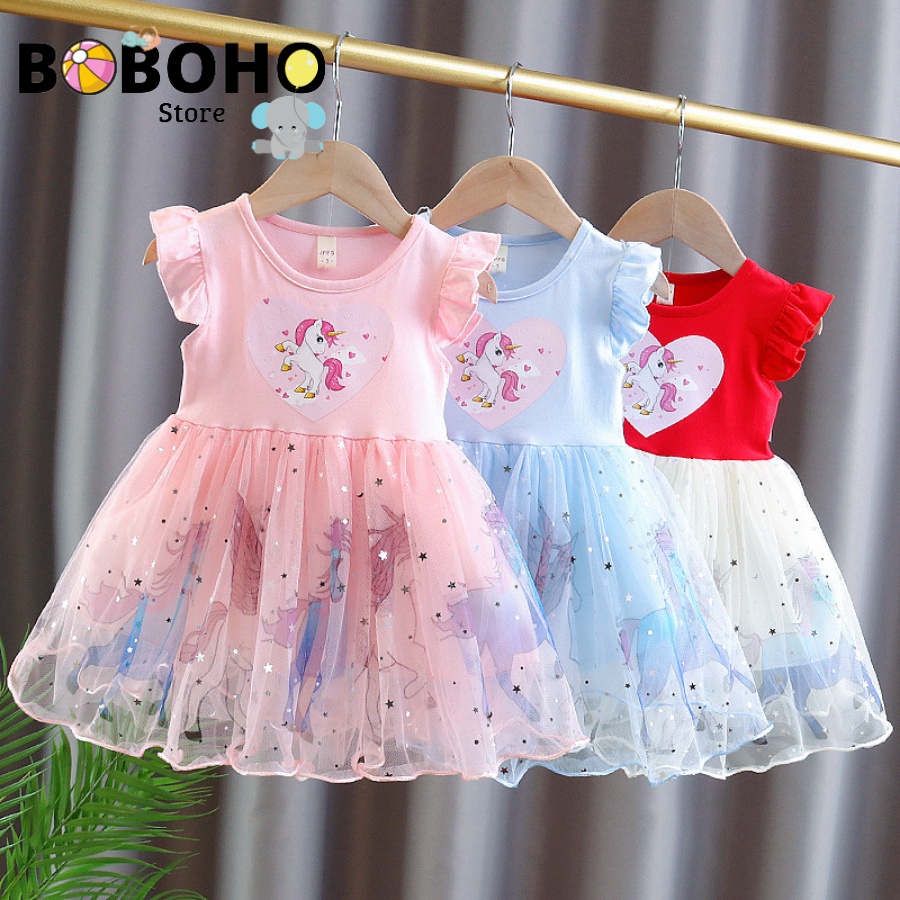 BOBOHO - DRESS PRINCESS LITTLE PONY SLEEVE POLKADOT / GAUN TUTU PESTA ANAK / DRESS ANAK PEREMPUAN IMPOR