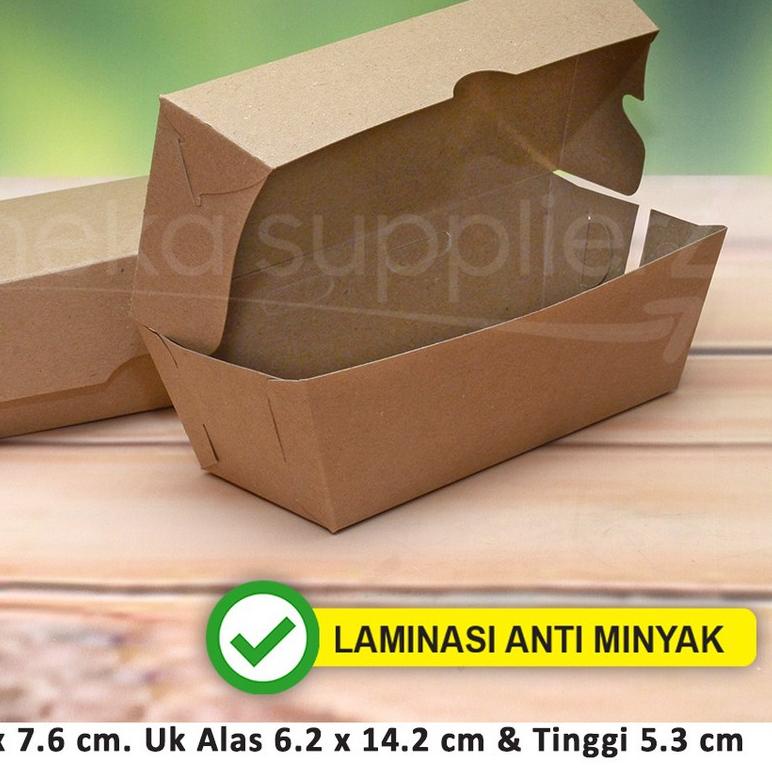 

♗ Box Corn Dog - Corndog | Model Rakit - KRAFT COKLAT (50 pcs) ➥