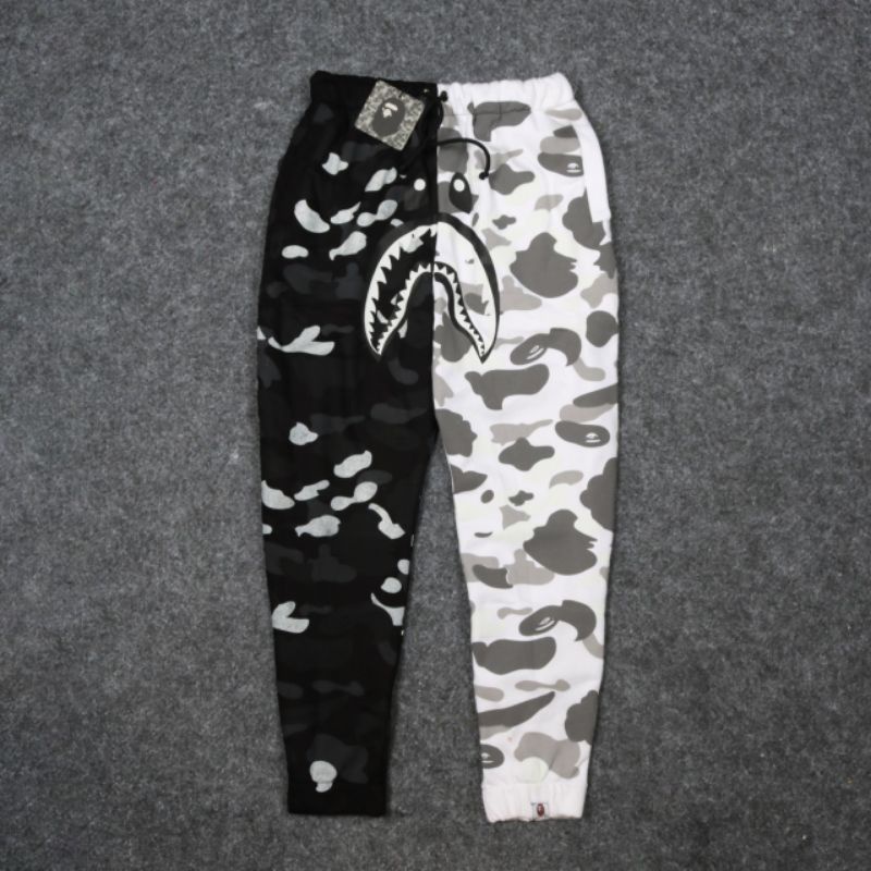 Celana joger motif Bape Loreng Jogger Hitam Terbaru Pria Dewasa Keren Celana Bape kombinasi Premium 