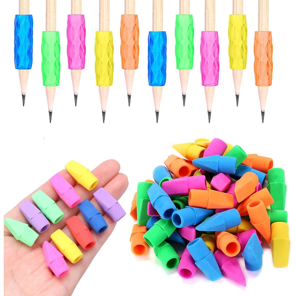 Set Penghapus Pensil Bentuk Bunga Bahan Silikon