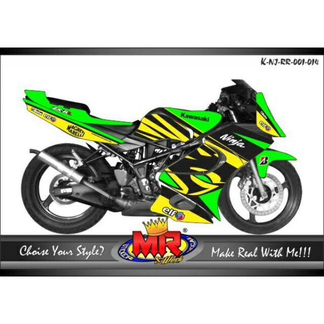 Decal Premium Ninja RR 150 old lama hijau Stiker Sticker Ninja RR150 01 spec A