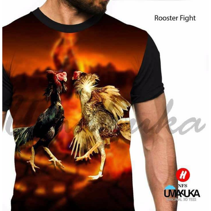 COD baju kaos 3d model ayam jago  tshirt Rooster fight umakuka Fullprinting original keren murah