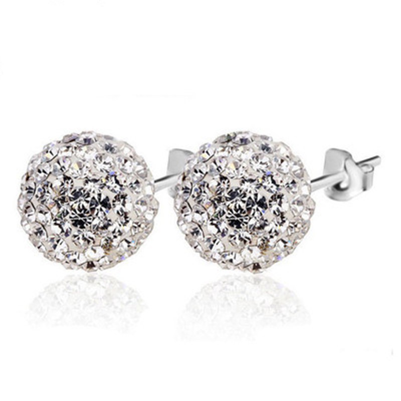 925 anting perak sterling anting-anting wanita dengan perhiasan fashion berlian-R