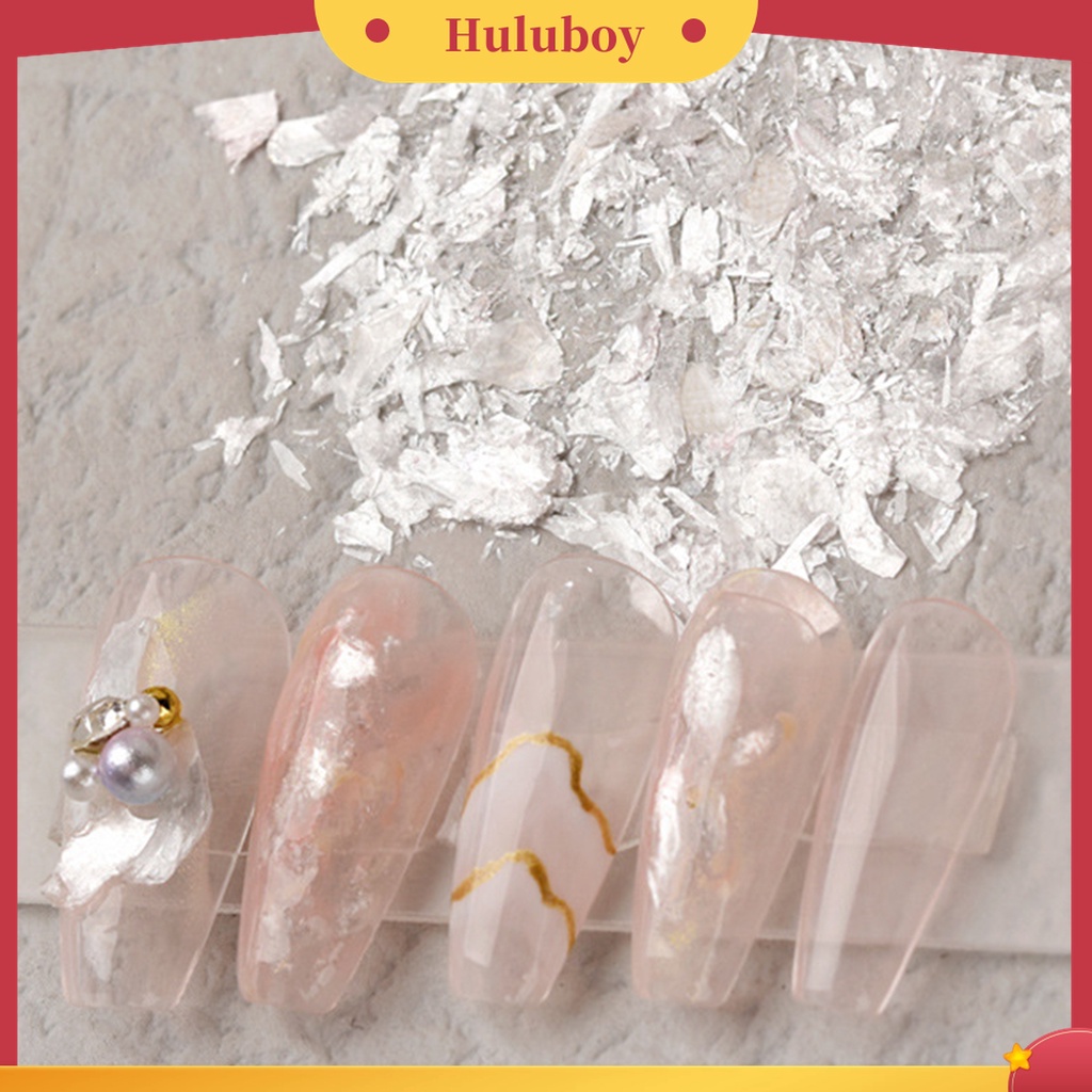 Huluboy Huluboy♡ 1 Kotak Stiker Kuku Sequin Glitter Holografik Tidak Pudar Untuk Manicure Wanita