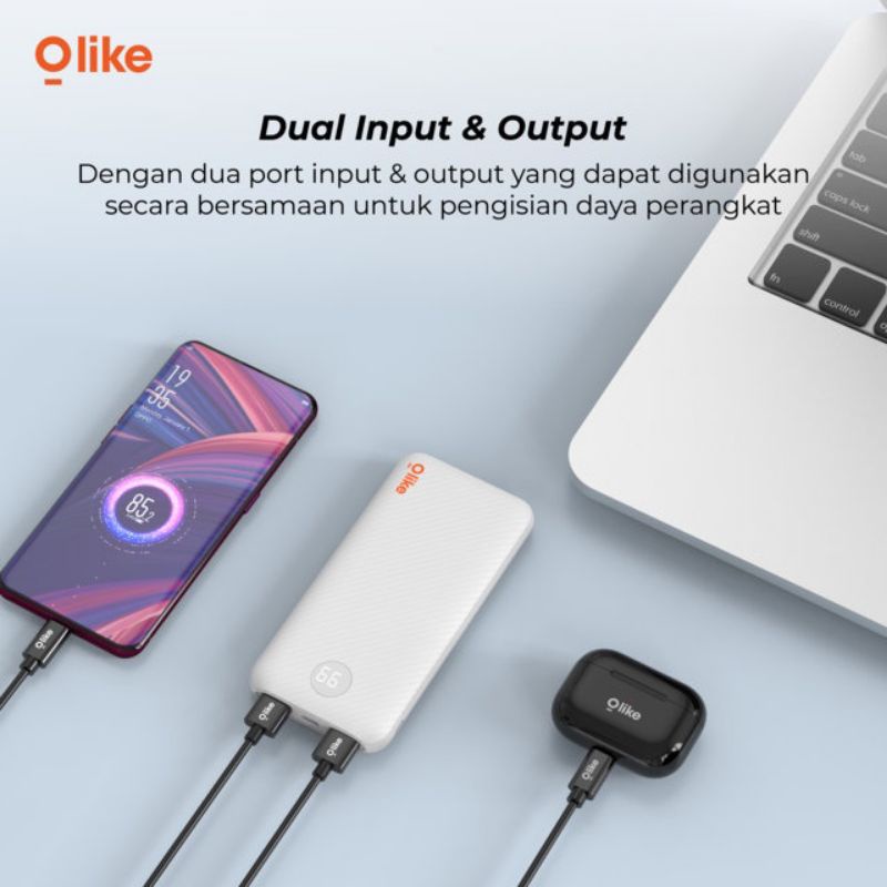 POWERBANK 10000mAh DUAL OUTPUT LED DISPLAY OLIKE P1