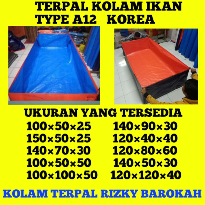 terpal kolam ikan TYPE A12 ukuran (100×50×25)