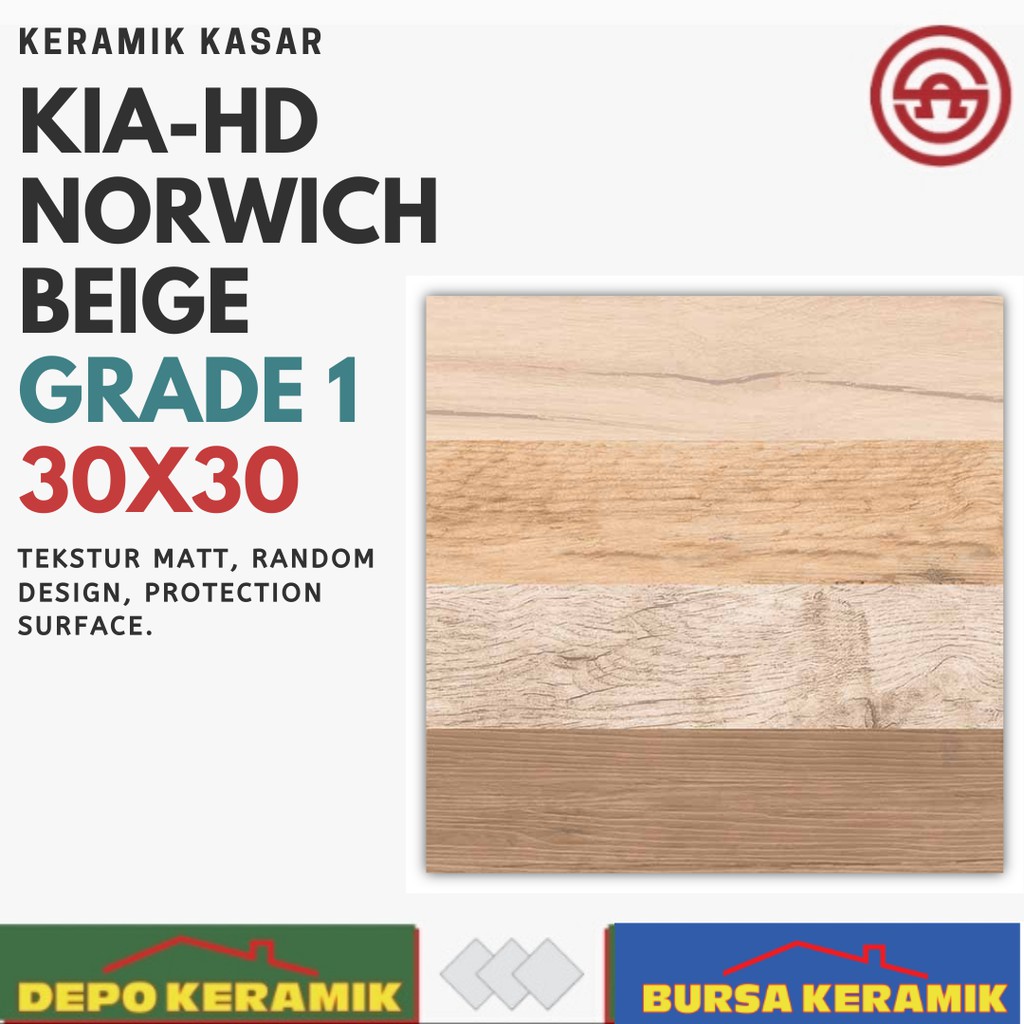 Keramik Lantai Kasar Motif Kayu Kia Norwich Beige 30x30 G1 Shopee Indonesia