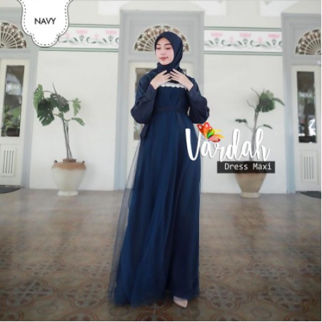 Baju Gamis Wanita Remaja Tile Polos Terbaru Model Kekinian 2021 Bahan Moscrepe Aplikasi Renda Pesta 