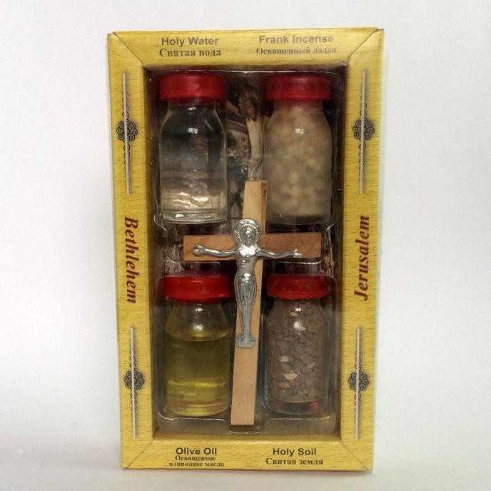 

TERLARIS HOLY OIL HOLY WATER CROSS SOIL FRANKINCENSE GIFT BOX JERUSALEM