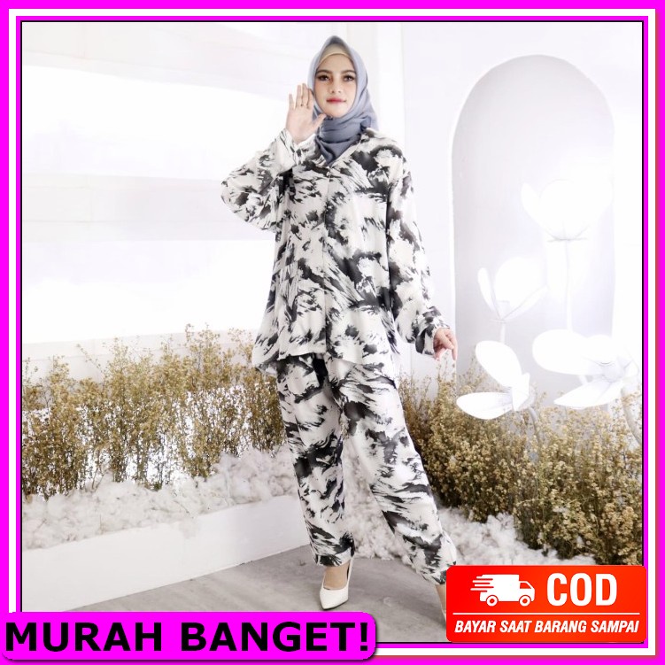 One Set Setelan Wanita Remaja Trend Kekinian Terbaru Priyanka Wan RO928 [Piyama Faliya Xxl Pp Ni]Set