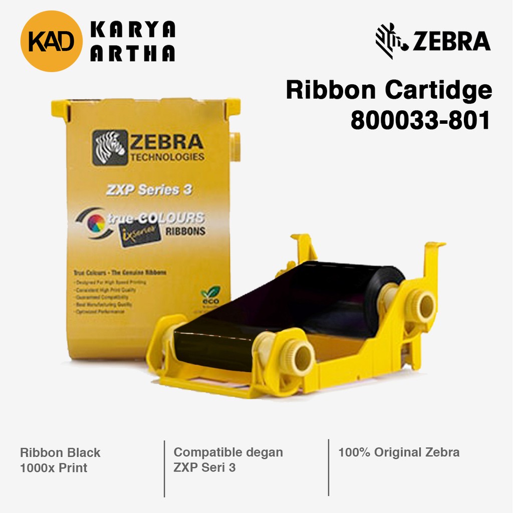

Ribbon ID Card Printer Zebra ZXP3 Black - Hitam