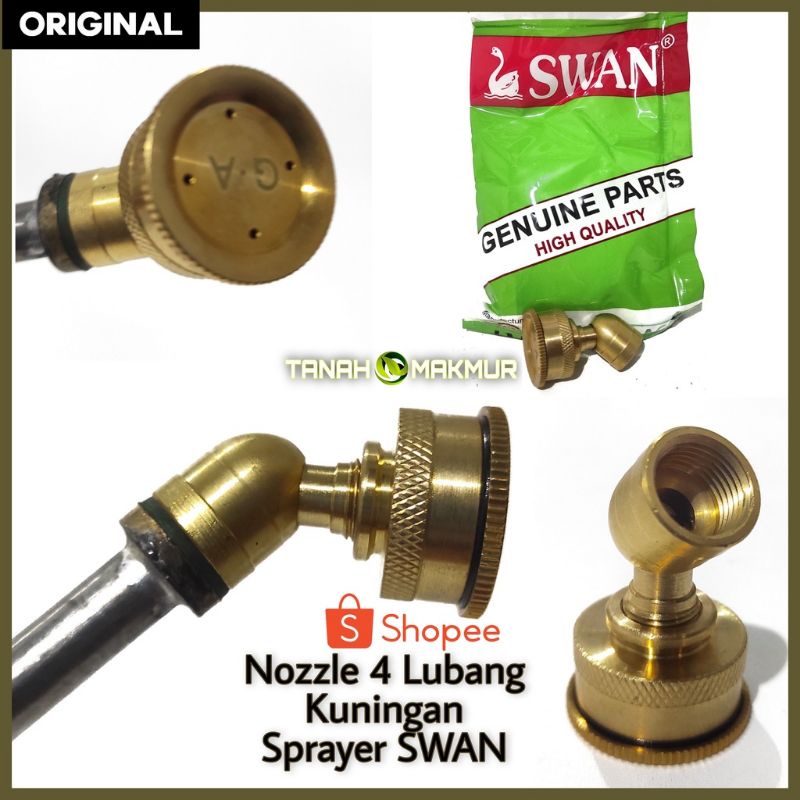 NOZZLE SPUYER KUNINGAN GA SWAN 4 LUBANG