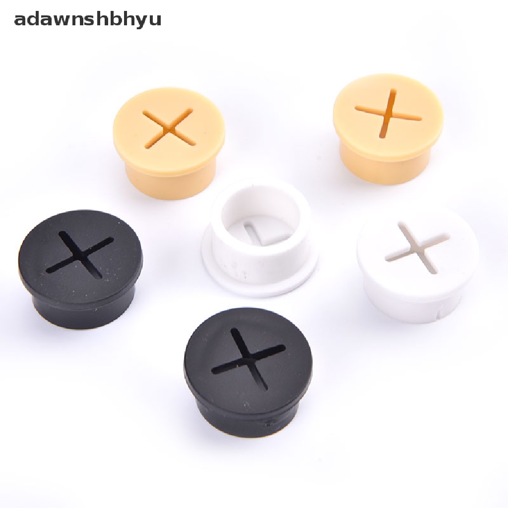 [adawnshbhyu] 2pcs Penutup Lubang Kabel Silikon Fleksibel Desk Cord Grommet Karet Grommet