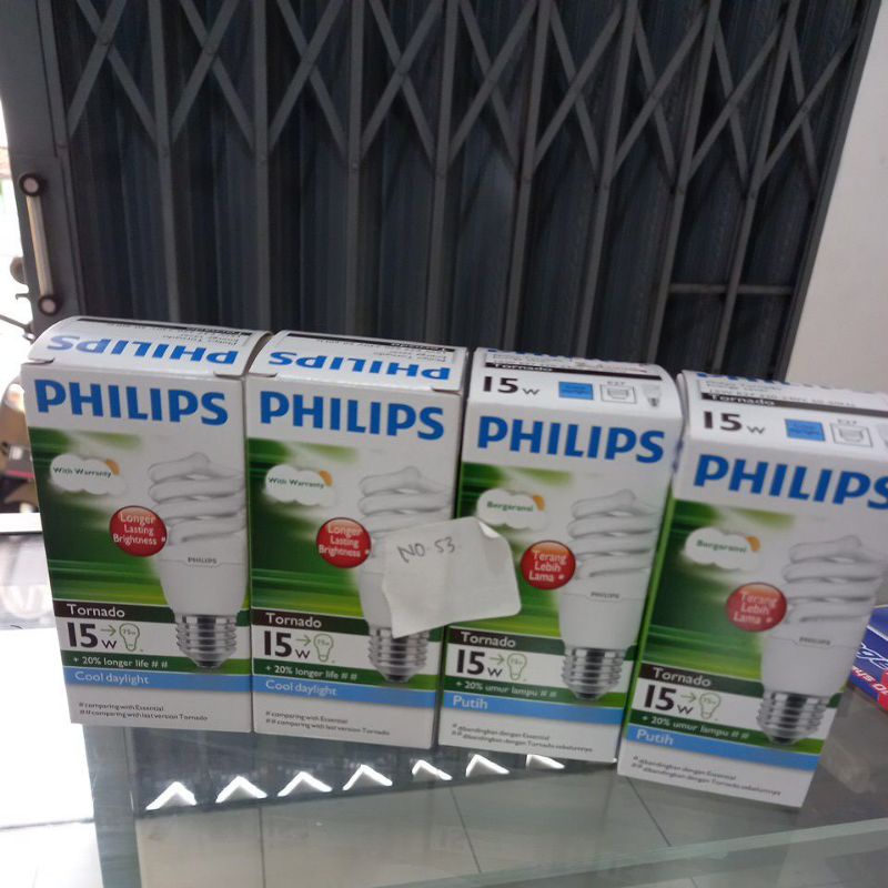 lampu philips 15 watt tornado ori