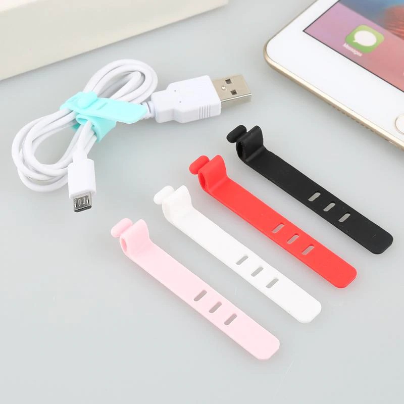 Strap silikon Pengikat Kabel Data - Silicone Cable Organizer Clip