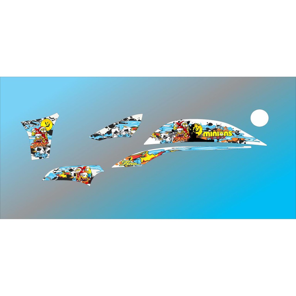 striping stiker decal fino fi minion zombie