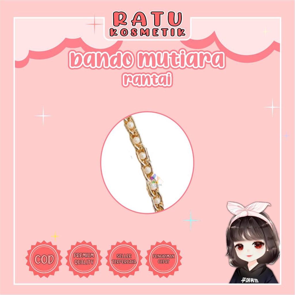 ❤ RATU ❤ Bando Impor Korea Mutiara Besi Kualitas Import