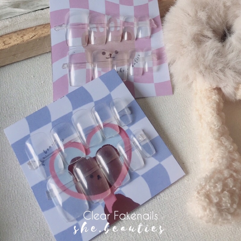 clear fakenails | kuku palsu bening | kuku palsu transparan