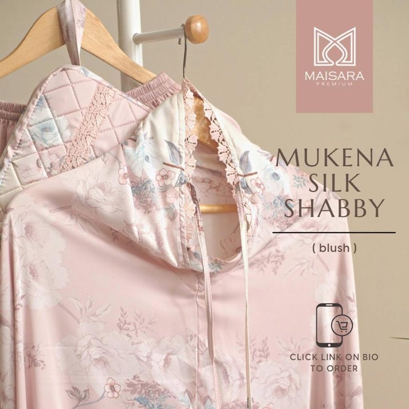 Mukena MAISARA PREMIUM SILK SHABBY | Mukena Bahan Silk Armani TERLEMBUT