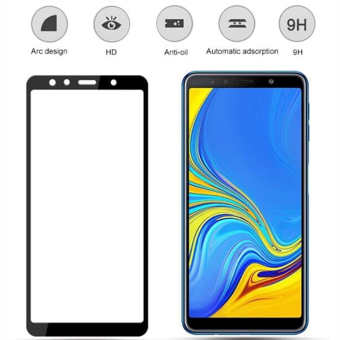 Anti Gores Kaca Temper Glass Full Samsung A7 2018  kualitas terjamin